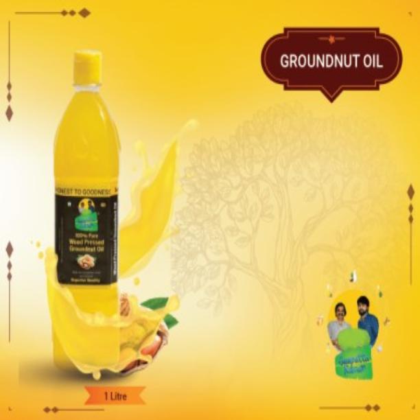 Wood Cold Pressed Groundnut Oil